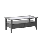 Paris Prix Table Basse 2 Tiroirs En Bois "Istres" 115cm Gris