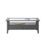 Paris Prix Table Basse 2 Tiroirs En Bois "Istres" 115cm Gris