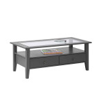 paris prix Table Basse 2 Tiroirs en Bois "Istres" 115cm Gris
