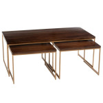 Paris Prix Table Basse 3 Parties Design "Rafi" 120cm Marron