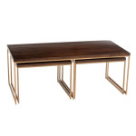 Paris Prix Table Basse 3 Parties Design "Rafi" 120cm Marron