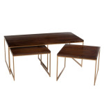 paris prix Table Basse 3 Parties Design "Rafi" 120cm Marron