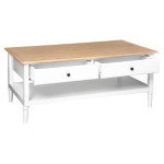 Paris Prix Table Basse 4 Tiroirs Design "Solen" 110cm Blanc