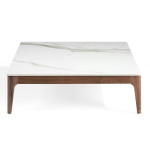 Paris Prix Table Basse Bois & Marbre "Colai" 100cm Blanc