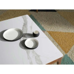 Paris Prix Table Basse Bois & Marbre "Colai" 100cm Blanc