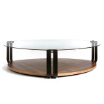 Paris Prix Table Basse Bois & Verre "Kouda" 135cm Naturel