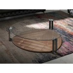 Paris Prix Table Basse Bois & Verre "Kouda" 135cm Naturel