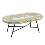 paris prix Table Basse de Jardin "Celeste" 90cm Naturel & Noir