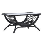 paris prix Table Basse de Jardin en Rotin "Moana" 95cm Noir