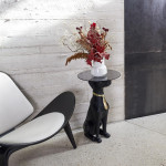 Paris Prix Table Basse Déco "Chien Assis" 66cm Noir & Or