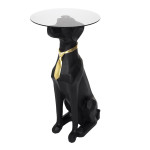 paris prix Table Basse Déco "Chien Assis" 66cm Noir & Or