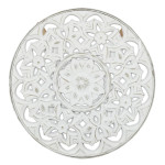 Paris Prix Table Basse Design "Arabesque" 50cm Blanc & Beige