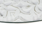 Paris Prix Table Basse Design "Arabesque" 50cm Blanc & Beige
