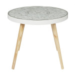 paris prix Table Basse Design "Arabesque" 50cm Blanc & Beige
