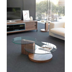 Paris Prix Table Basse Design En Verre "Cecilia" 120cm Naturel
