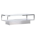paris prix Table Basse Design en Verre "Maglehem" 130cm Argent