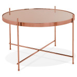 paris prix Table Basse Design en Verre "Rona" 63cm Cuivre