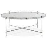 Paris Prix Table Basse Design En Verre "Rona" 83cm Chromé