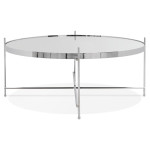 Paris Prix Table Basse Design En Verre "Rona" 83cm Chromé