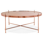 Paris Prix Table Basse Design En Verre "Rona" 83cm Cuivre