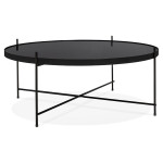 paris prix Table Basse Design en Verre "Rona" 83cm Noir