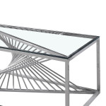 Paris Prix Table Basse Design En Verre "Tanya" 120cm Argent