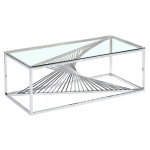 paris prix Table Basse Design en Verre "Tanya" 120cm Argent