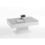 Paris Prix Table Basse Design "Lavola" 100cm Gris & Blanc