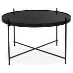Paris Prix Table Basse Design Ronde "Kamal" 63cm Noir