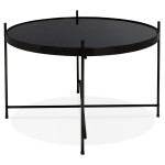 Paris Prix Table Basse Design Ronde "Kamal" 63cm Noir