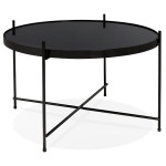 paris prix Table Basse Design Ronde "Kamal" 63cm Noir
