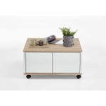 Paris Prix Table Basse Design "Volgan" 70cm Chêne & Blanc