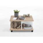 Paris Prix Table Basse Design "Volgan" 70cm Chêne & Blanc