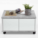 Paris Prix Table Basse Design "Volgan" 70cm Gris & Blanc