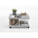 Paris Prix Table Basse Design "Volgan" 70cm Gris & Blanc