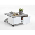 Paris Prix Table Basse Design "Volgan" 70cm Gris & Blanc