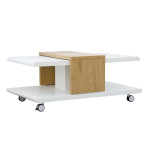 Paris Prix Table Basse Design "Yavor" 110cm Naturel & Blanc