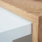 Paris Prix Table Basse Design "Yavor" 110cm Naturel & Blanc