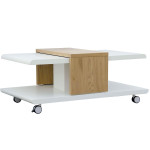 paris prix Table Basse Design "Yavor" 110cm Naturel & Blanc