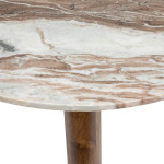 Paris Prix Table Basse En Marbre & Bois "Coppa" 91cm Beige
