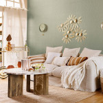 Paris Prix Table Basse En Marbre & Bois "Coppa" 91cm Beige