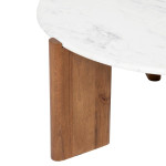 Paris Prix Table Basse En Marbre "Nanda" 91cm Naturel & Blanc
