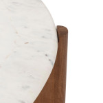 Paris Prix Table Basse En Marbre "Nanda" 91cm Naturel & Blanc