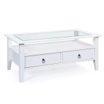 paris prix Table Basse en Pin Massif "Abigael" 115x60cm Blanc