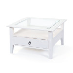 Paris Prix Table Basse En Pin Massif "Abigael" 75cm Blanc