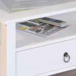 Paris Prix Table Basse En Pin Massif "Abigael" 75cm Blanc