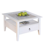 paris prix Table Basse en Pin Massif "Abigael" 75cm Blanc