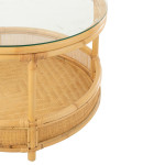 Paris Prix Table Basse En Rotin "Jovelyne" 70cm Naturel