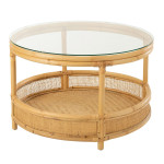 paris prix Table Basse en Rotin "Jovelyne" 70cm Naturel