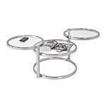 paris prix Table Basse en Verre "Blaise" 140cm Argent